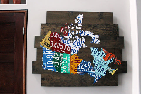 License plate map of Canada