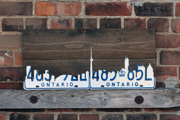 Toronto skyline art license plate