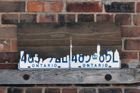 Toronto skyline art license plate